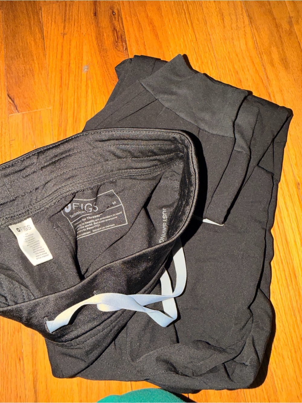 Figs Black Track Pants & Joggers